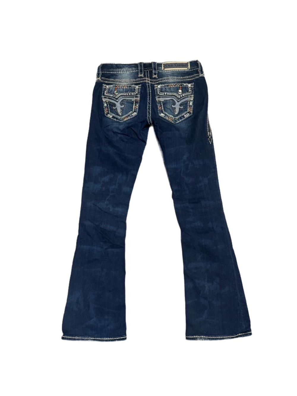 Rock Revival Betty Boot Jeans Cowgirl Embellished Denim Dark Wash Womens Size 26